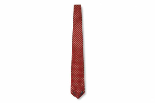 Les Copains Men's Red Geometric Silk Designer Tie One Size