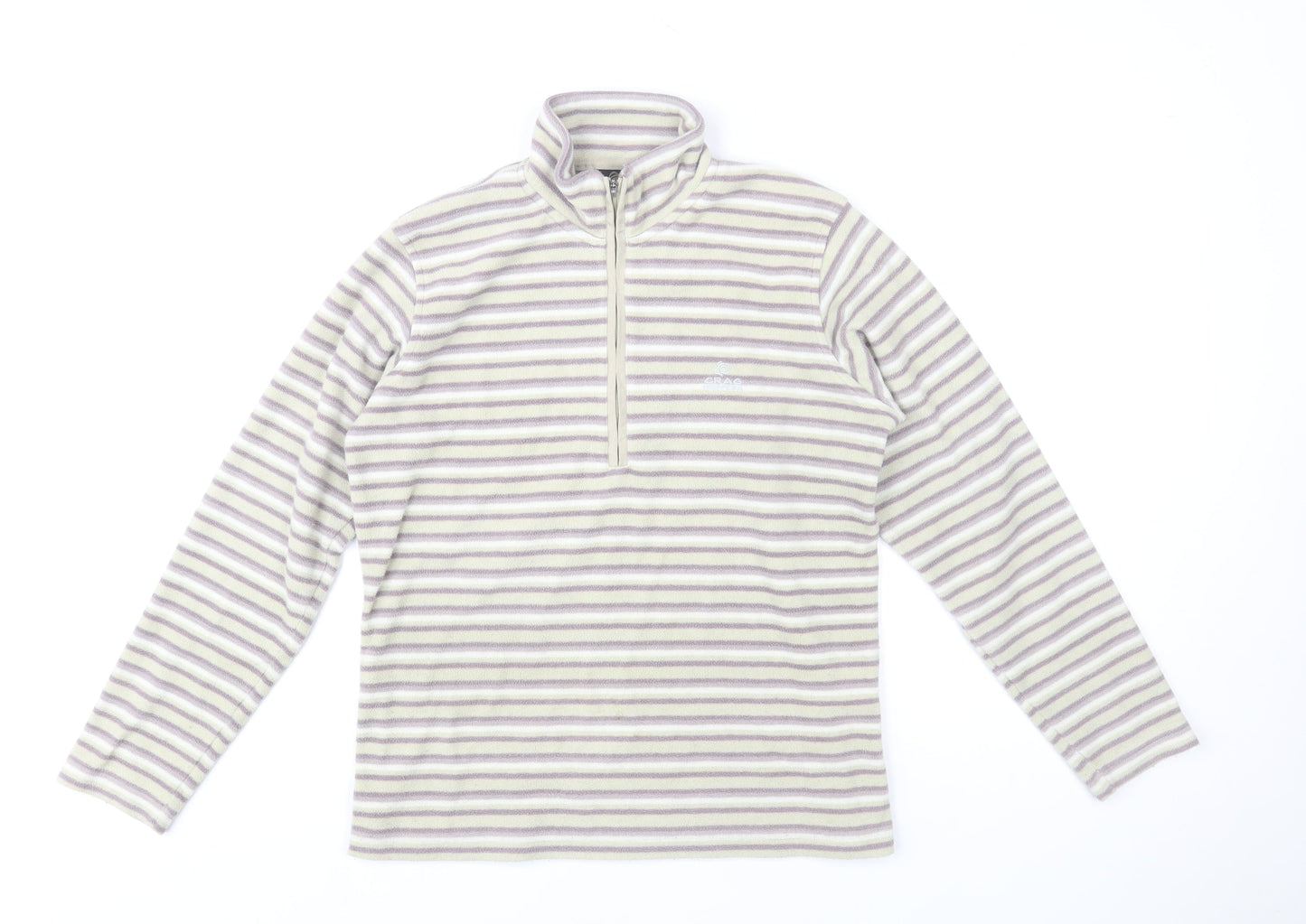 Craghoppers Women’s Beige & Purple Striped Fleece Pullover UK 10