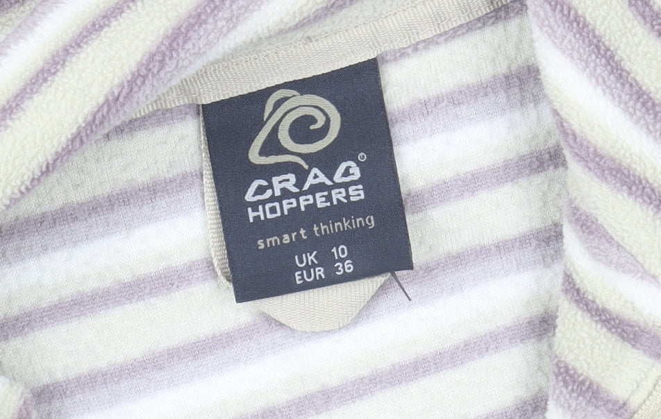 Craghoppers Women’s Beige & Purple Striped Fleece Pullover UK 10