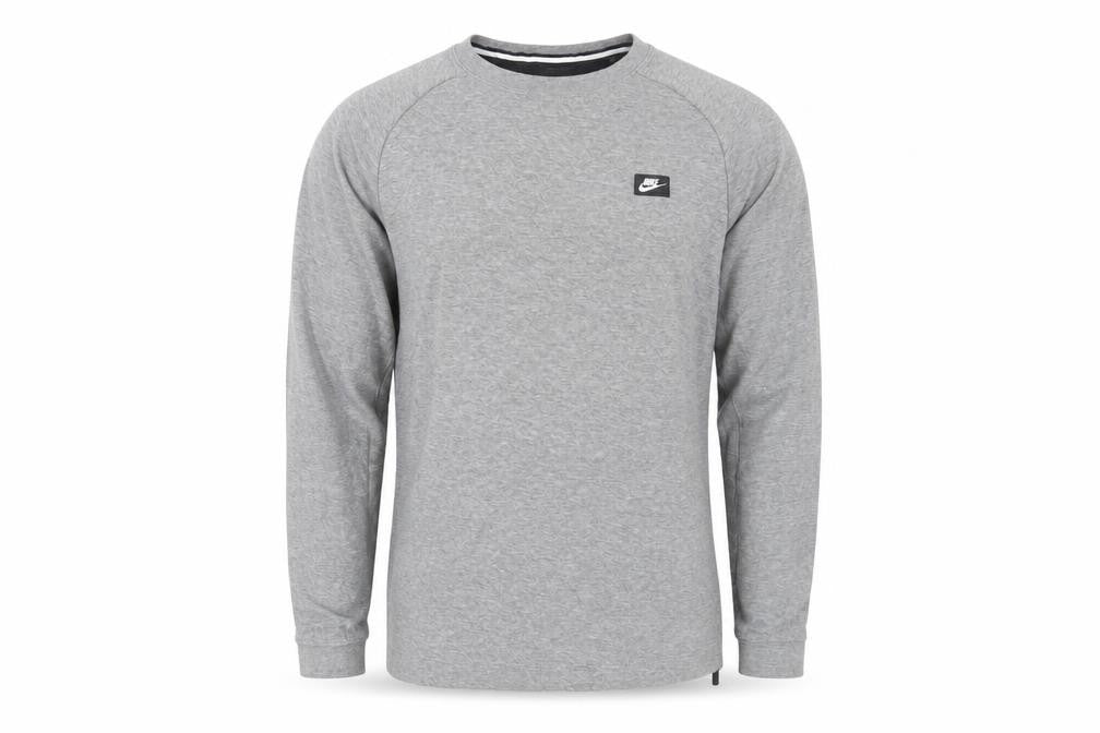 Nike Men's Grey Long Sleeve Pullover Sports T-Shirt Size S