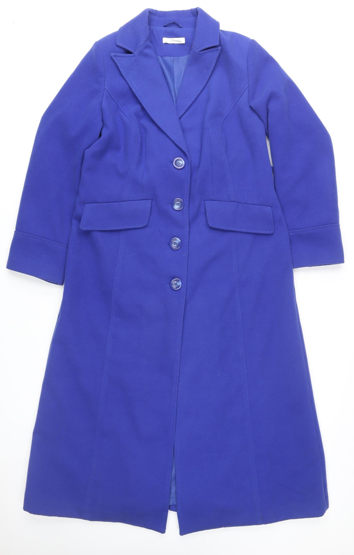 Changes by Together Women's Blue Long Buttoned Coat Size 14