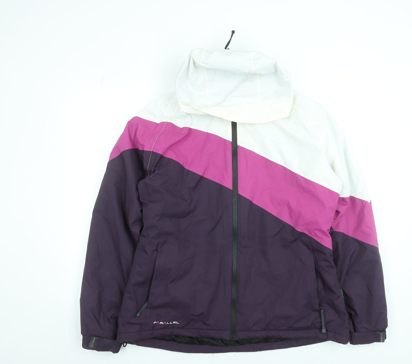 Parallel Womens Purple Ski Jacket Size 16 Hooded Waterproof Winter Coat