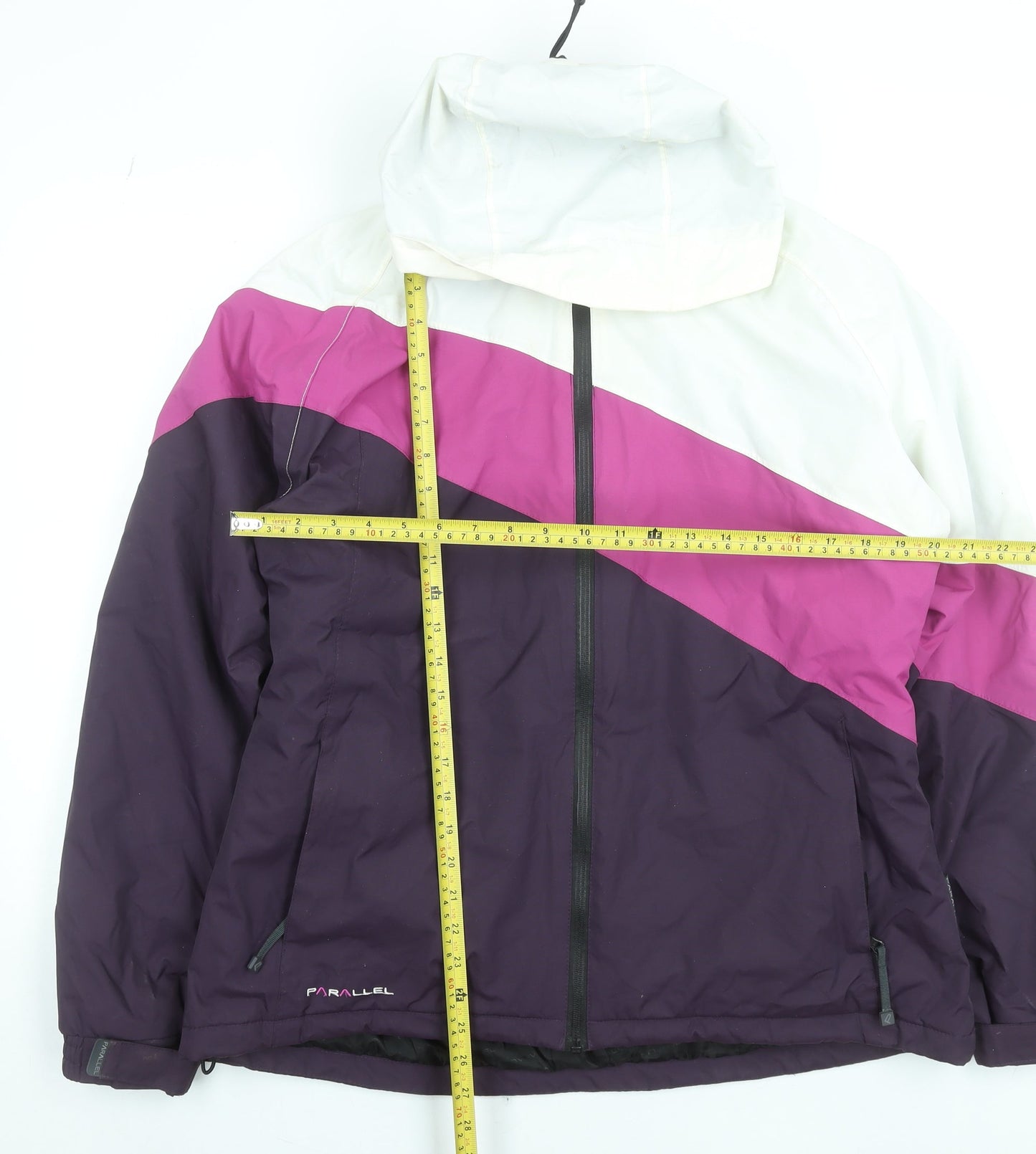 Parallel Womens Purple Ski Jacket Size 16 Hooded Waterproof Winter Coat