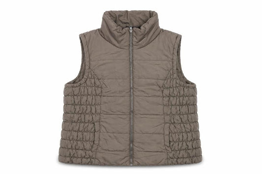 Marks & Spencer Women Brown Puffer Waistcoat XL Sleeveless Zip