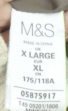 Marks and Spencer Women Brown Puffer Waistcoat XL Sleeveless Zip