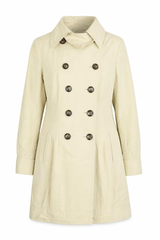 Marks & Spencer Women Beige Trench Coat UK 10 Cotton Linen Blend