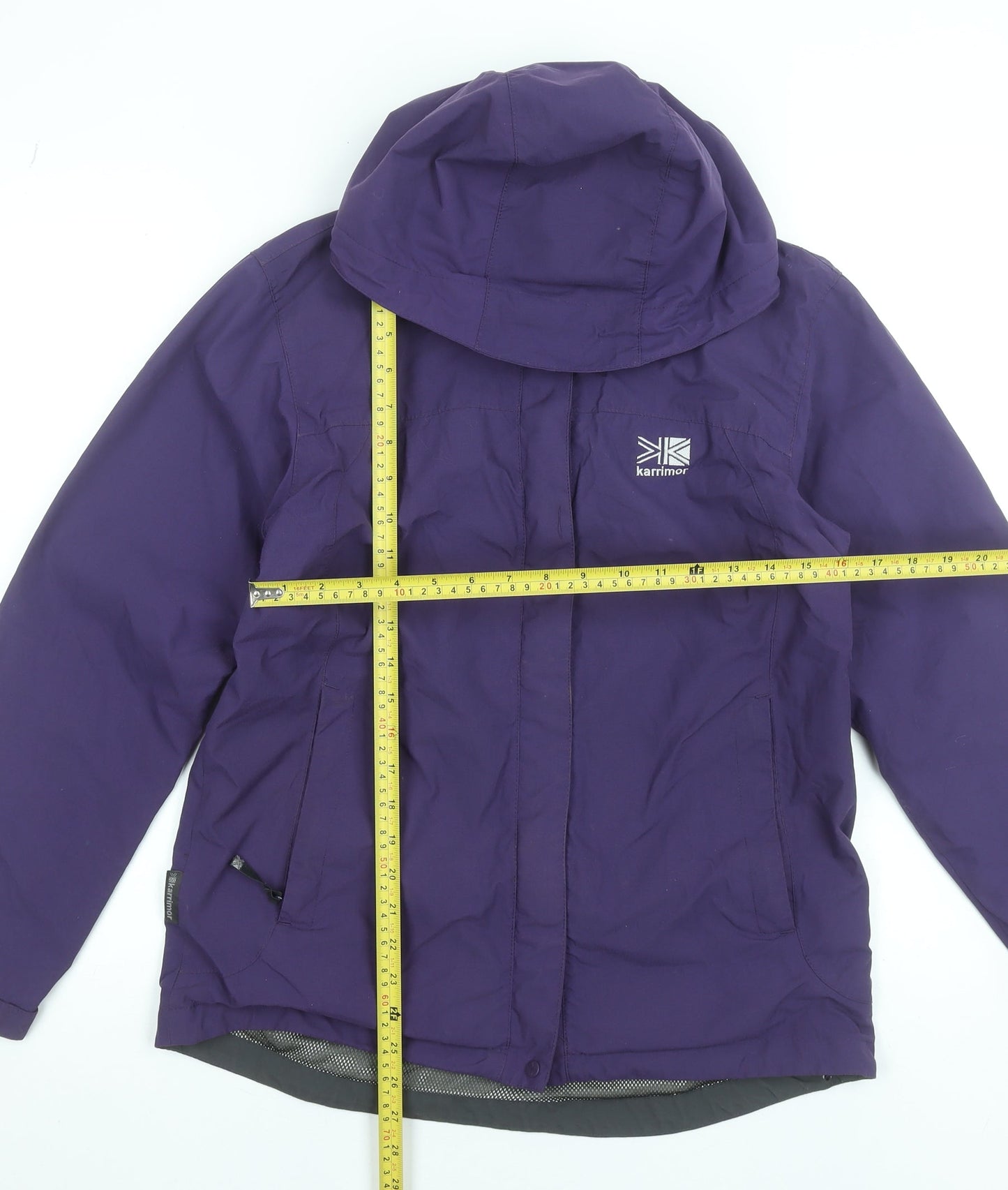 Karrimor Girls Purple Waterproof Hooded Rain Jacket Size 10 Years