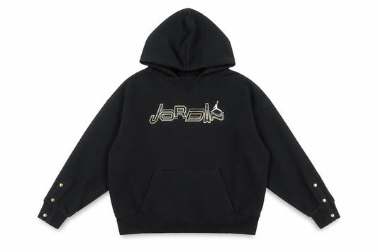 Jordan Girls Black XL 13-15 Years Pullover Hoodie with Gold Logo