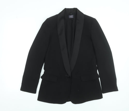 Marks and Spencer Women’s Black Tuxedo Blazer UK 6 Shawl Collar One Button