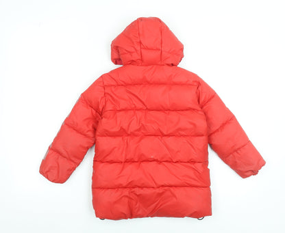 Richmond Sport Boys Red Hooded Puffer Jacket 4 Years Winter Coat