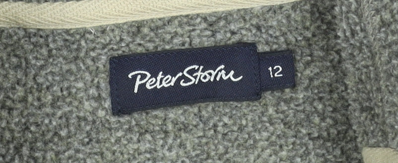 Peter Storm Women's Grey Hooded Fleece Jacket Size 12