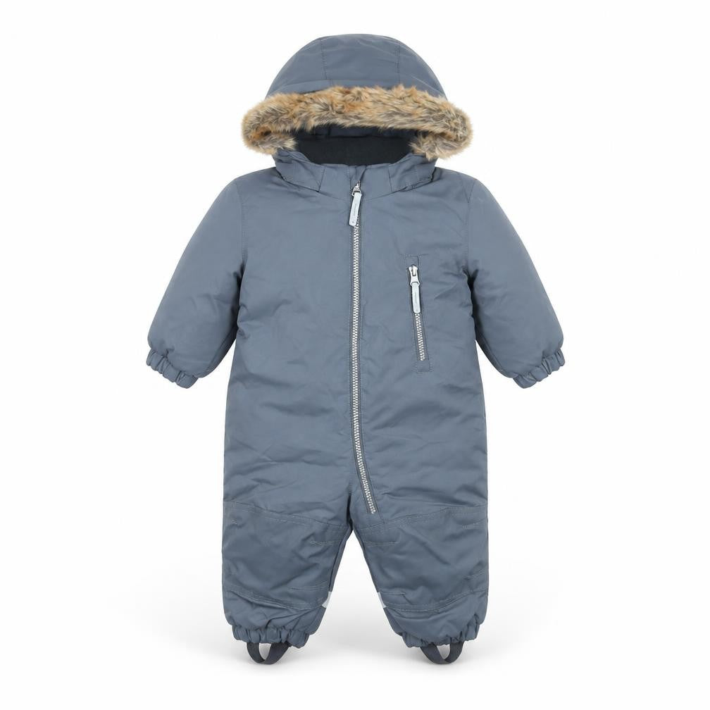 H&M Unisex Baby Grey Hooded Snowsuit 3-6 Months Winter Padded Zip