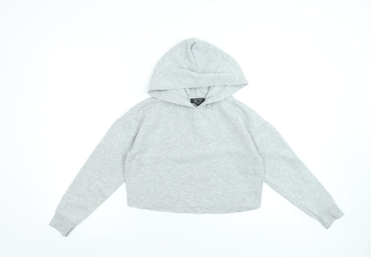 New Look Girls Grey Hoodie 10-11 Years Pullover Long Sleeve Casual