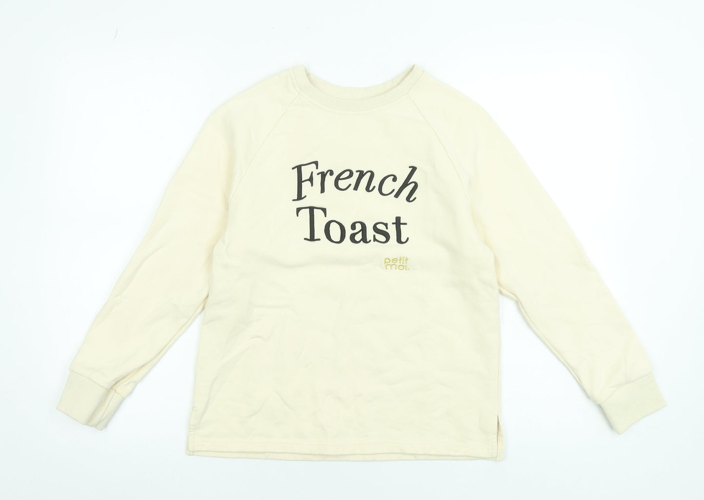 Petit Moi Womens Beige French Toast Graphic Sweatshirt XS
