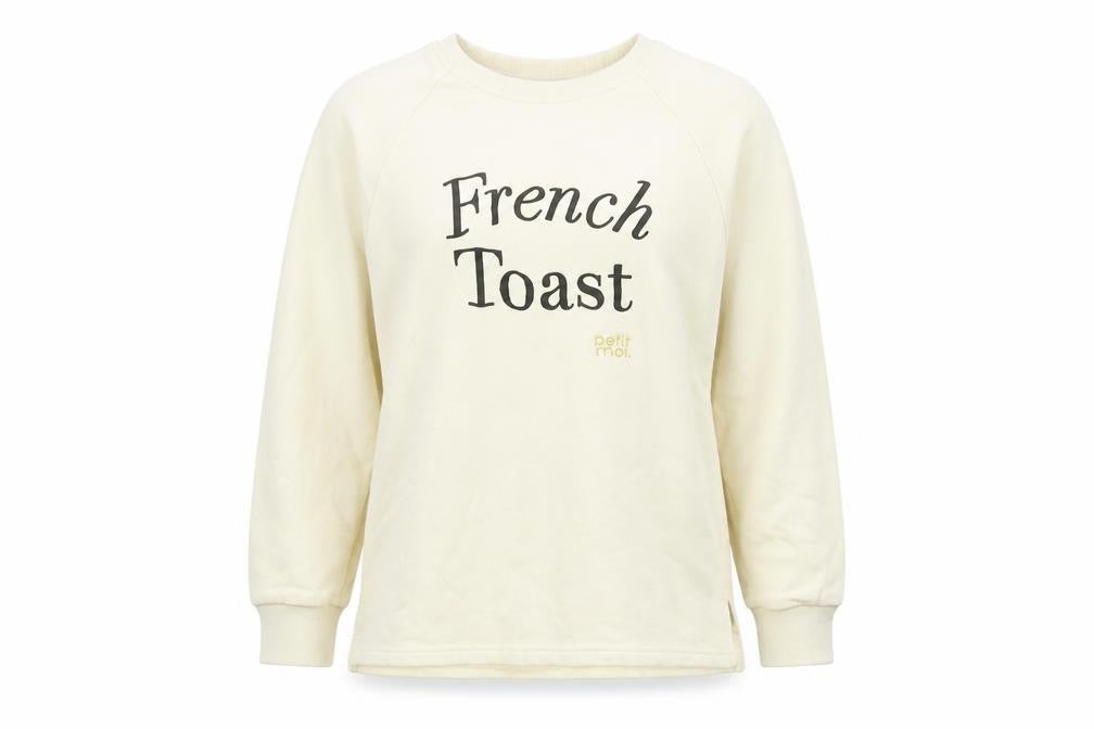 Petit Moi Womens Beige French Toast Graphic Sweatshirt XS