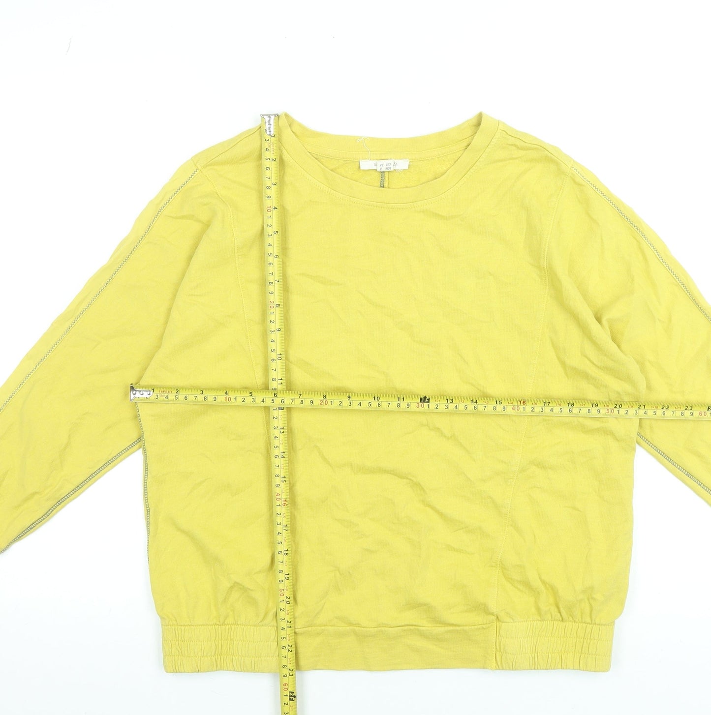 White Stuff Women's Yellow Cotton Pullover Sweatshirt UK 8