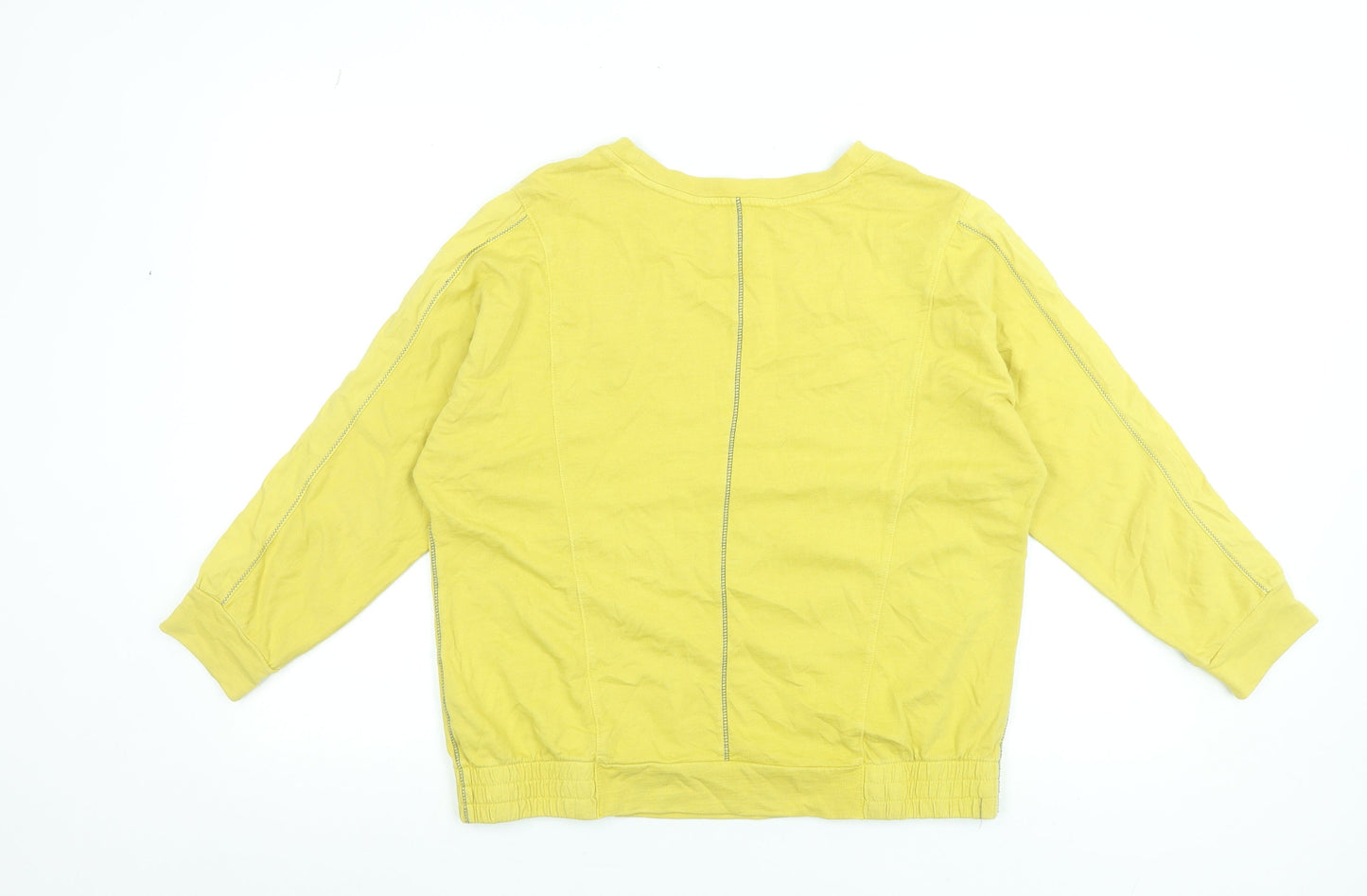 White Stuff Women's Yellow Cotton Pullover Sweatshirt UK 8