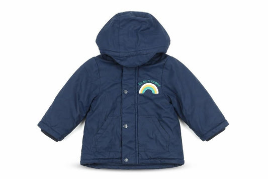 Mini Rainbow Boys Blue Hooded Puffer Jacket 18-24 Months Waterproof Lined
