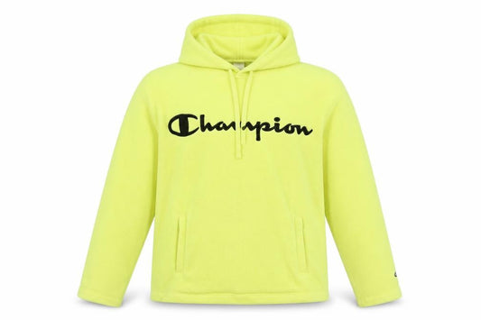 Champion Men's Yellow Fleece Pullover Hoodie Medium