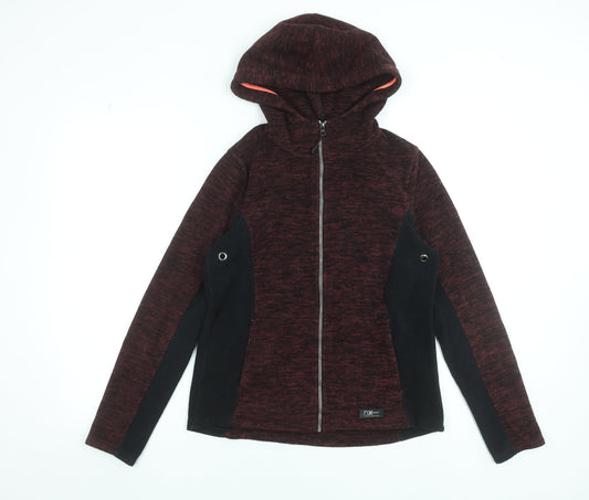 Next Womens Red Hooded Full Zip Fleece Jacket Size 10