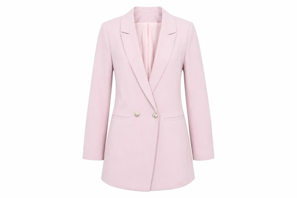In The Style Women Pink Size 6 Blazer Dress Long Sleeve Button