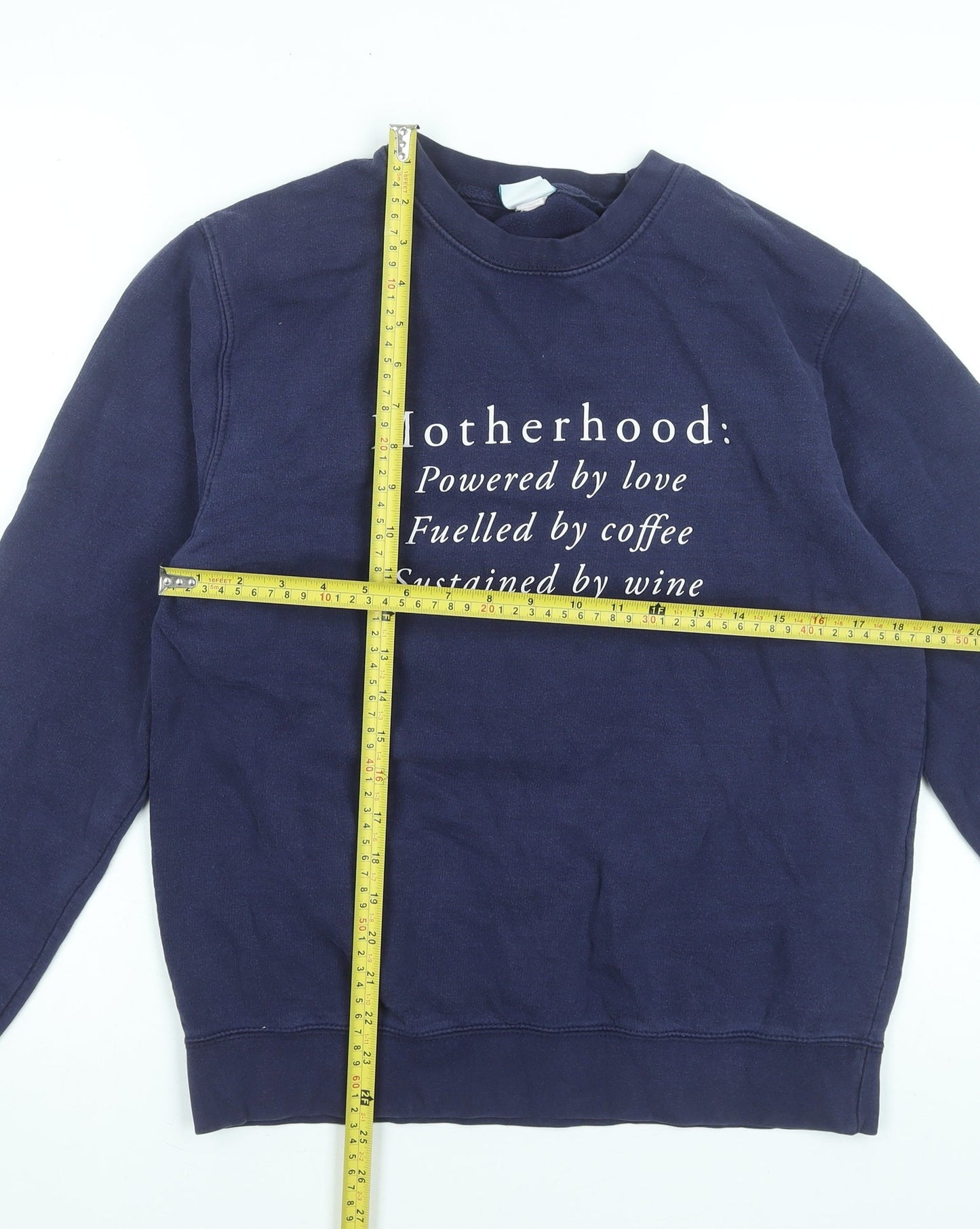 Ellie Ellie Women's Navy Blue Medium Pullover Sweatshirt 'Motherhood' Graphic