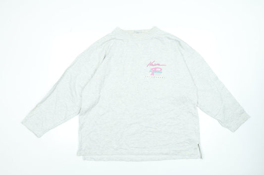 US Basic Womens Grey XL Retro Nautical Long Sleeve T-Shirt