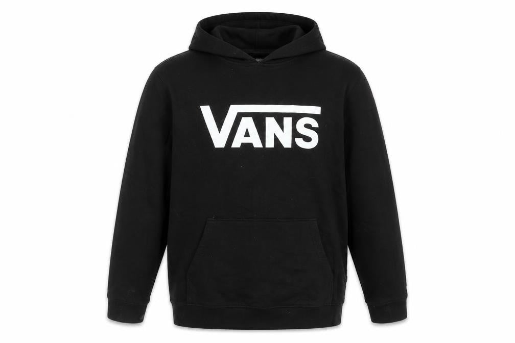 Vans Boys Black XL Pullover Hoodie with Logo Print