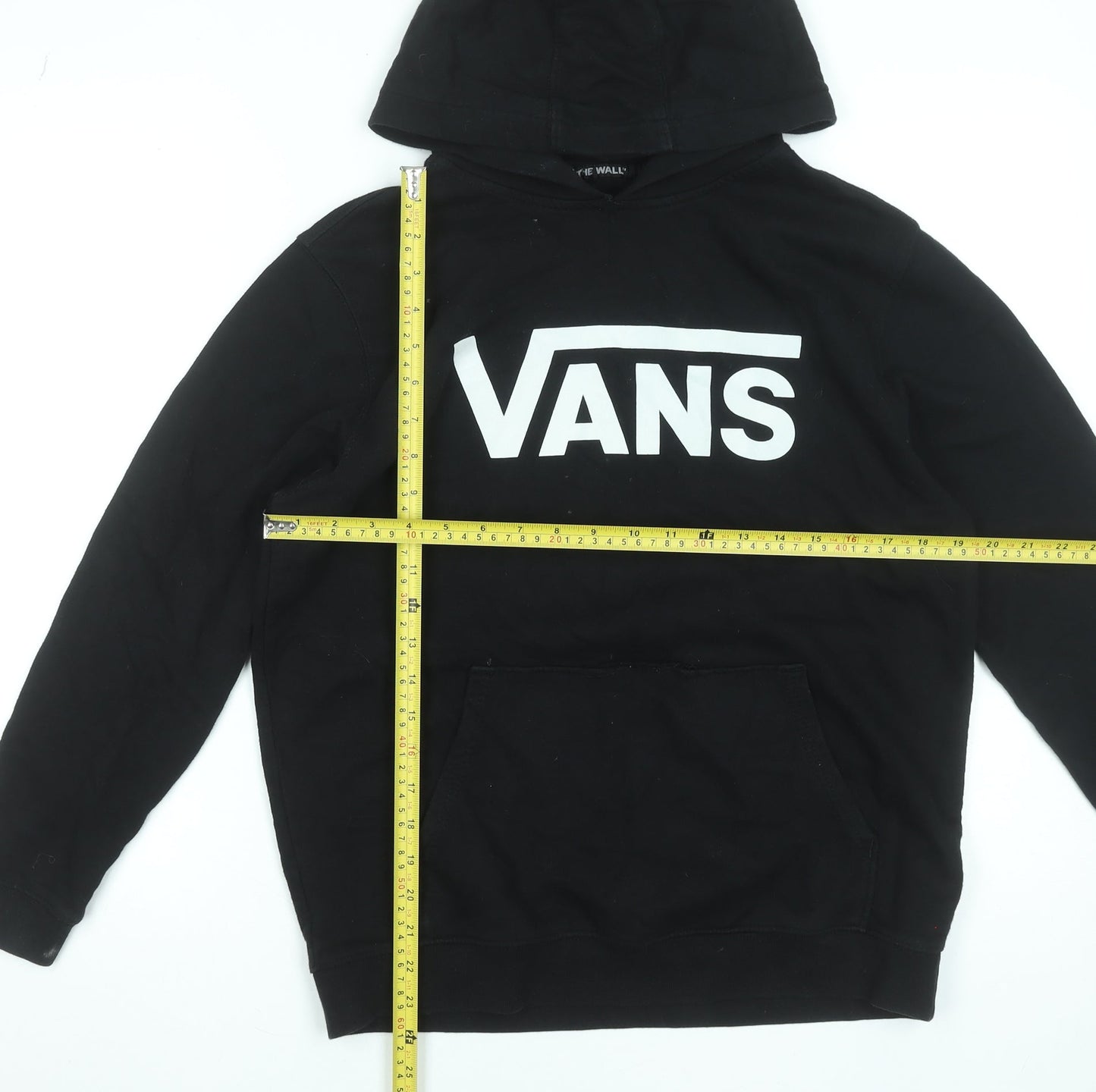 Vans Boys Black XL Pullover Hoodie with Logo Print