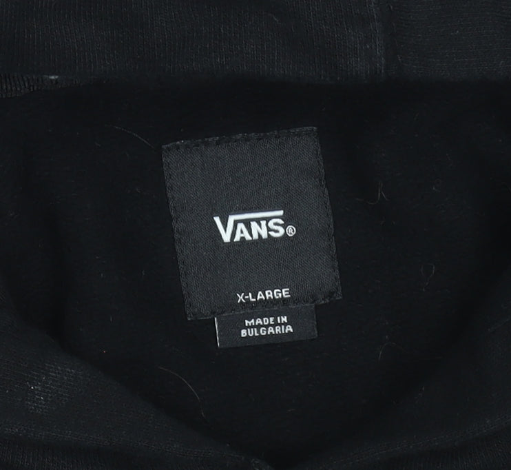 Vans Boys Black XL Pullover Hoodie with Logo Print