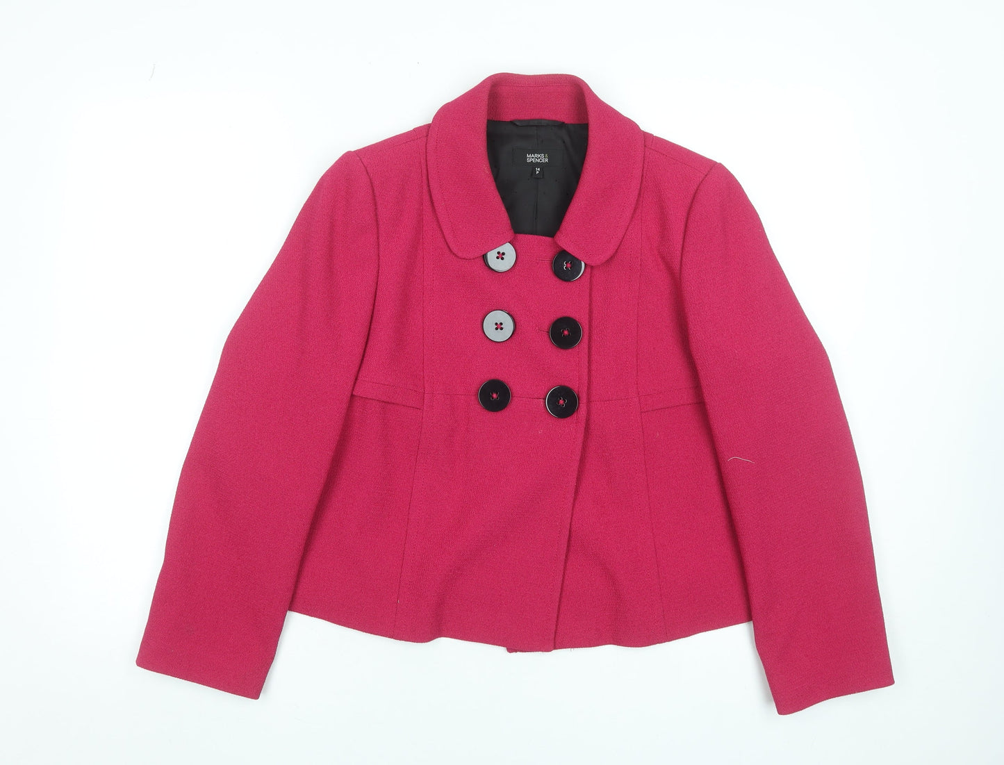 Marks and Spencer Women’s Pink Petite Double Breasted Short Jacket UK 14