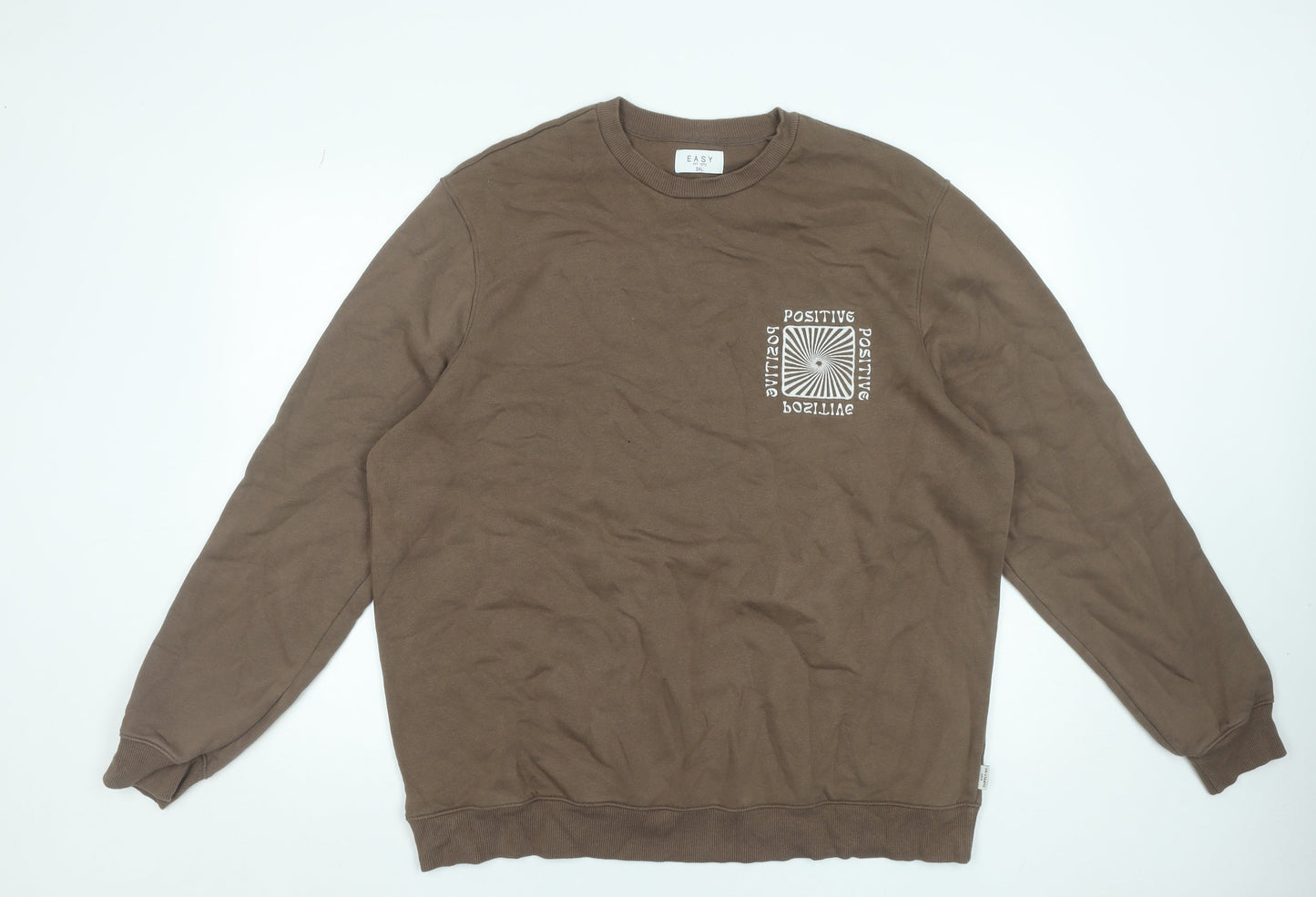 Easy Brown 3XL Women's Relaxed Fit Cotton Blend Sweatshirt