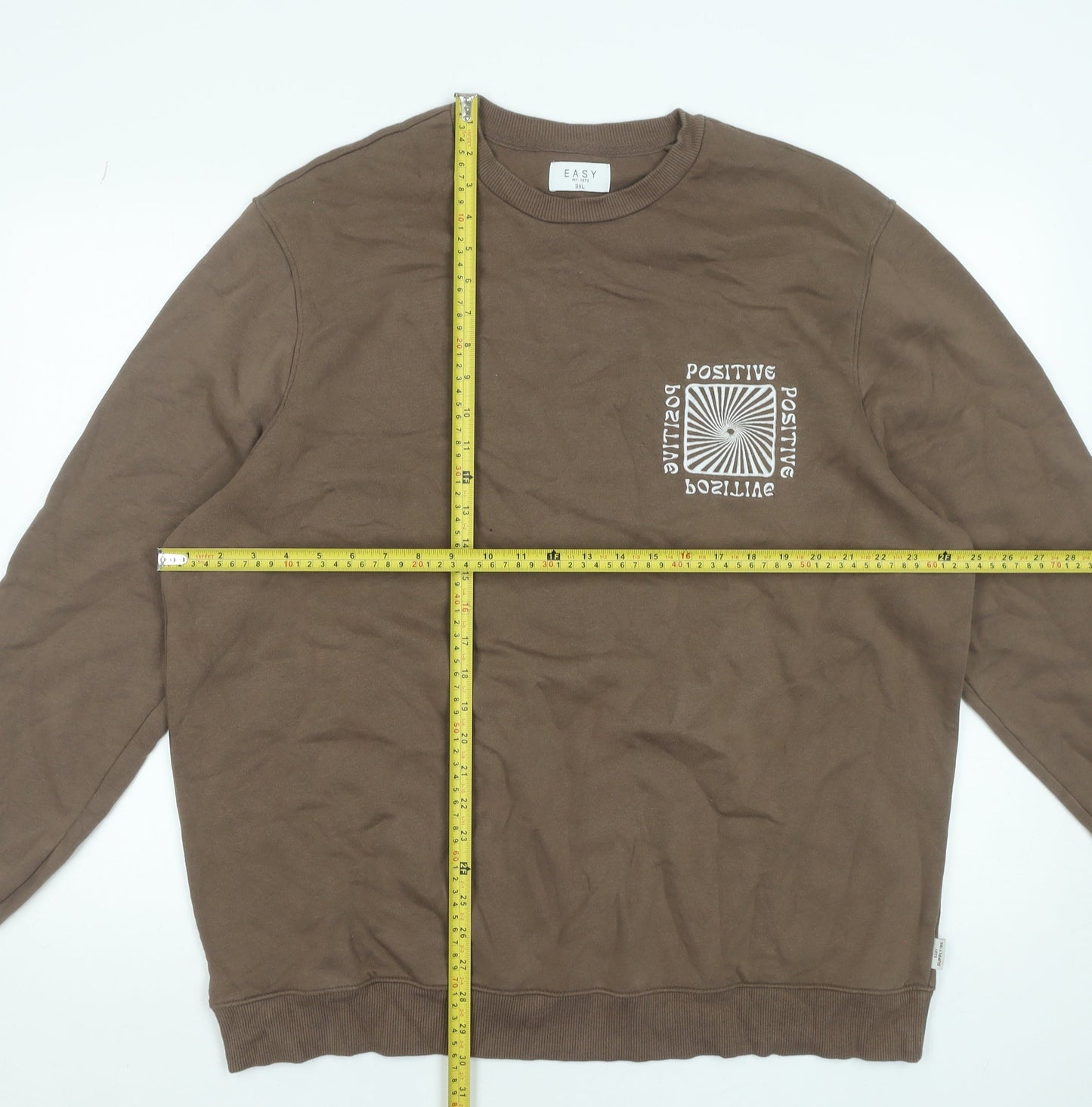 Easy Brown 3XL Women's Relaxed Fit Cotton Blend Sweatshirt