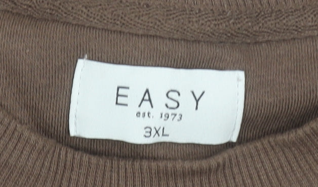 Easy Brown 3XL Women's Relaxed Fit Cotton Blend Sweatshirt