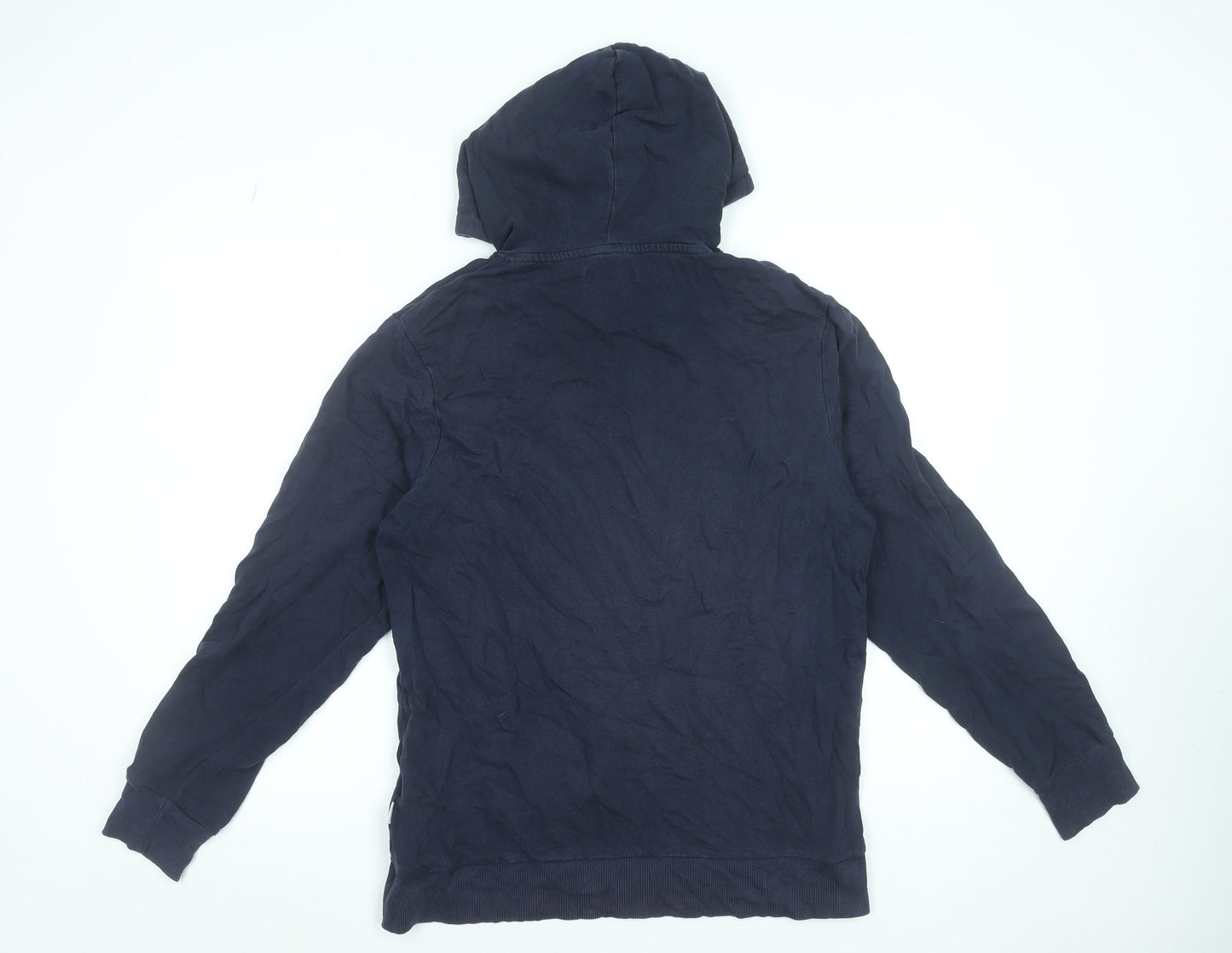 Jack & Jones Men's Blue Pullover Hoodie Size L Cotton Casual Sweatshirt