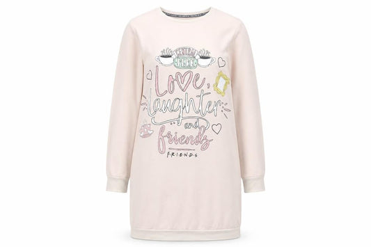 George Girls Beige Friends Graphic Long Sleeve T-Shirt Dress 12-13 Years
