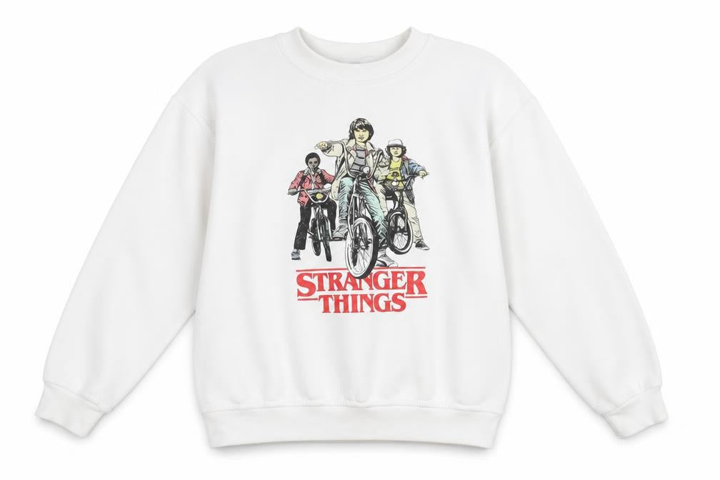 Brand Alliance Boys White Stranger Things XL Pullover Fleece Sweatshirt
