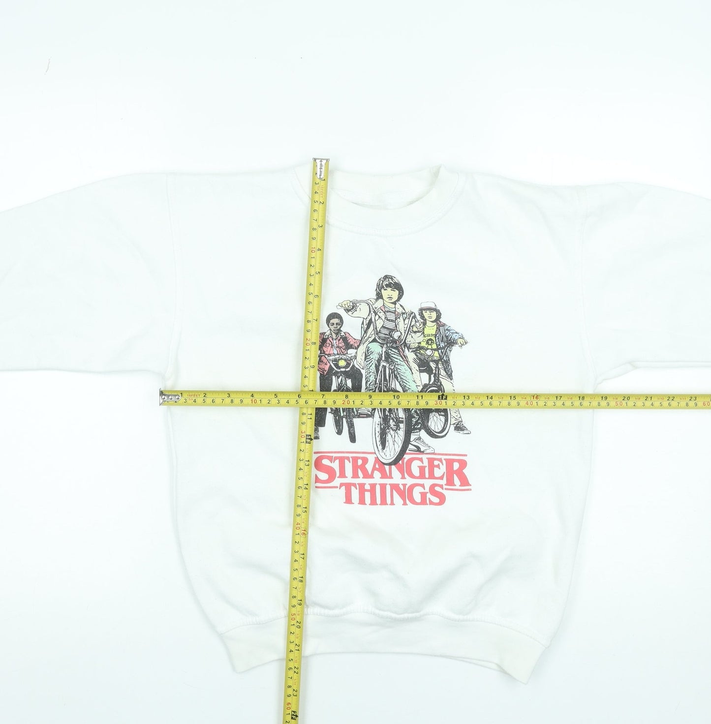 Brand Alliance Boys White Stranger Things XL Pullover Fleece Sweatshirt