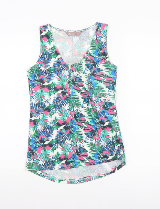 Awear Womens XS Multicoloured Floral Cotton Sleeveless Tank Top
