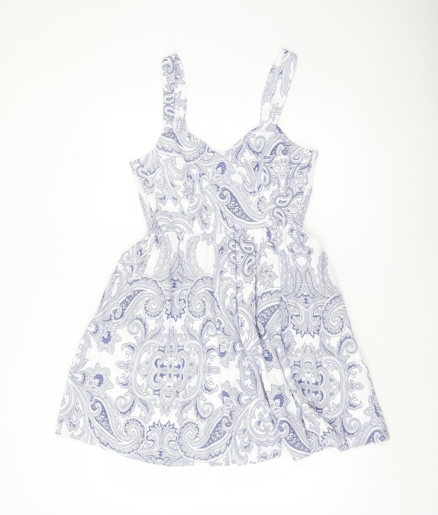 Dex Women’s White Paisley Fit & Flare Summer Dress XS