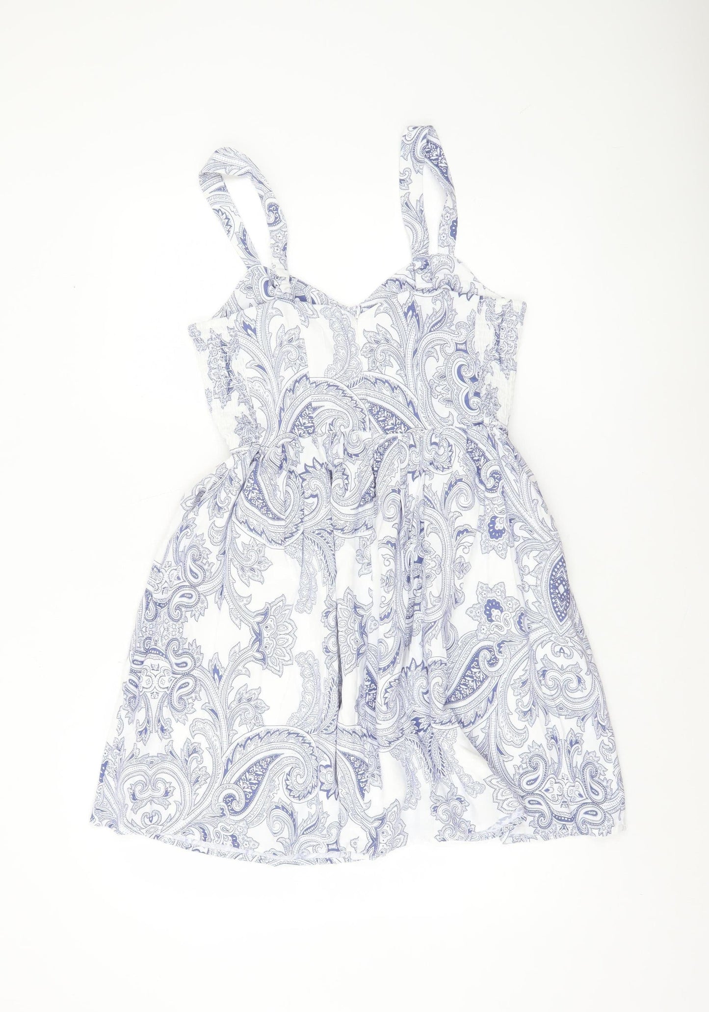 Dex Women’s White Paisley Fit & Flare Summer Dress XS
