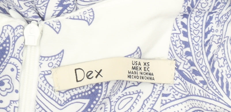 Dex Women’s White Paisley Fit & Flare Summer Dress XS