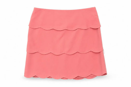 A|wear Womens Pink Layered Scalloped A-Line Skirt Size 10