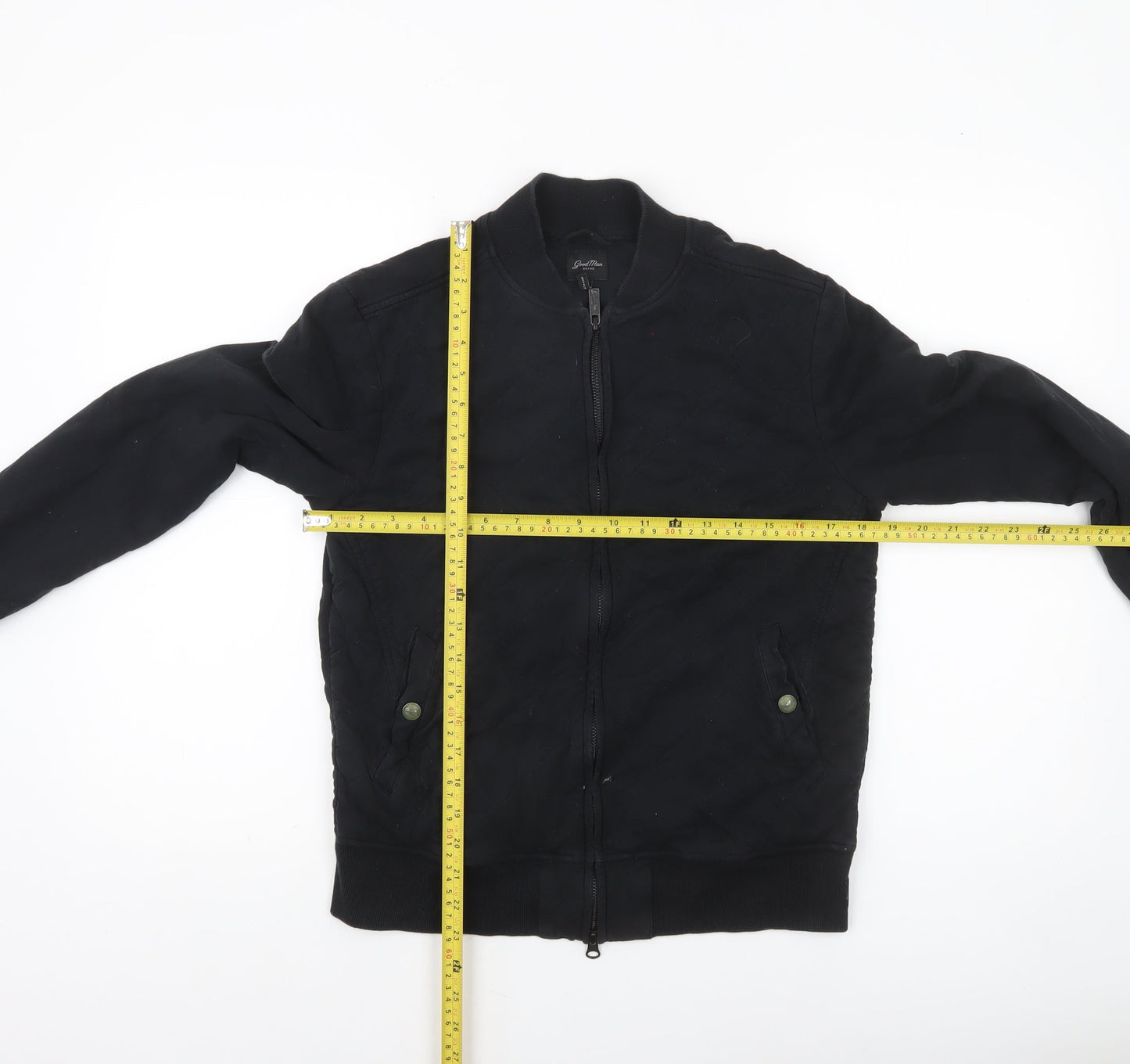 Good Man Brand Men's Black Cotton Bomber Jacket Size S