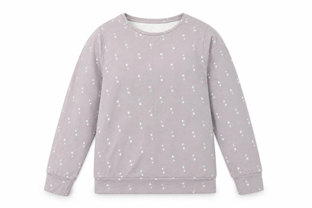 WoolOvers Women’s Grey Star Print Pullover Sweatshirt Small