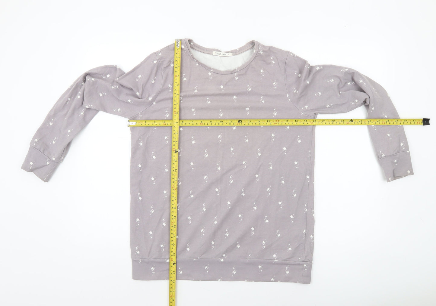 WoolOvers Women’s Grey Star Print Pullover Sweatshirt Small