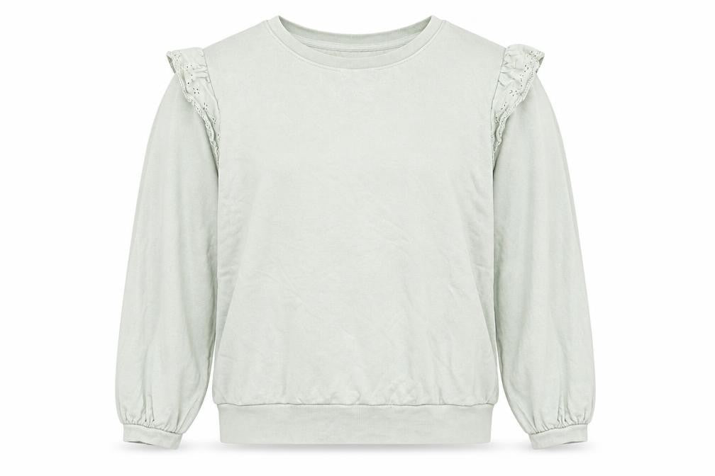 Marks & Spencer Women Dusted Mint Green Ruffle Shoulder Sweatshirt Size 16