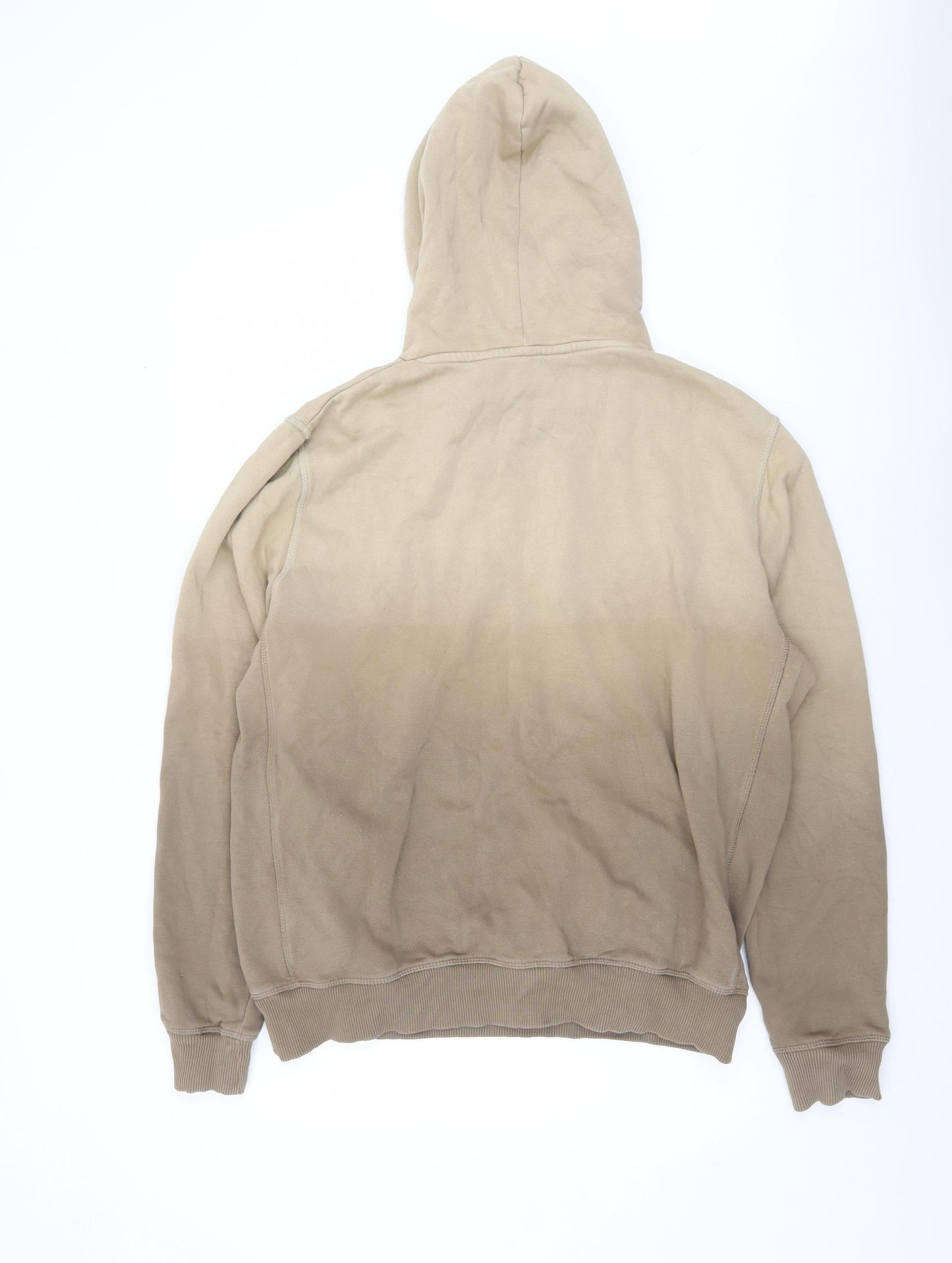 Next Men's Beige Pullover Hoodie M Regular Fit Fleece Sweatshirt