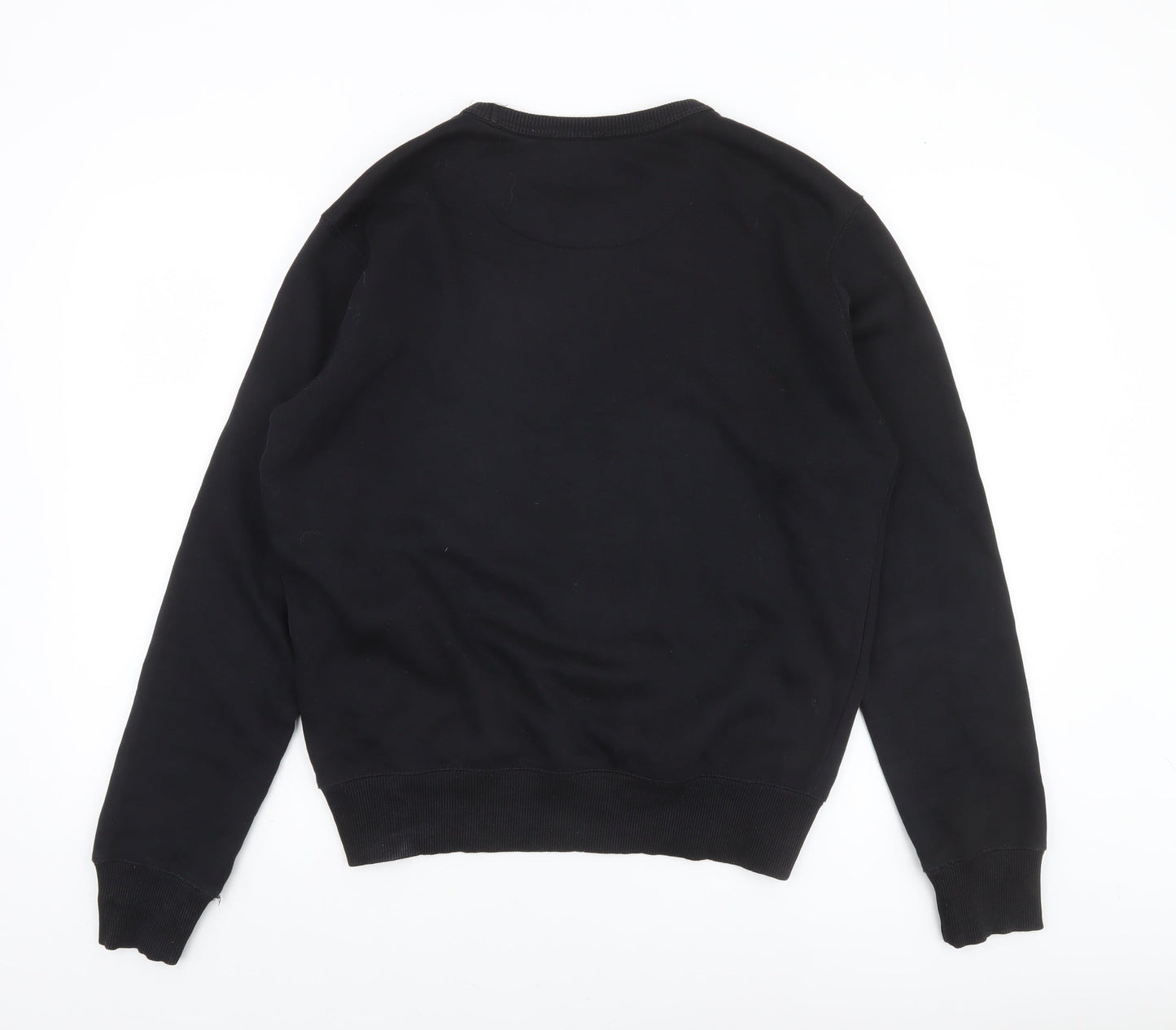 French Connection Men's Black Small Crew Neck Cotton Sweatshirt