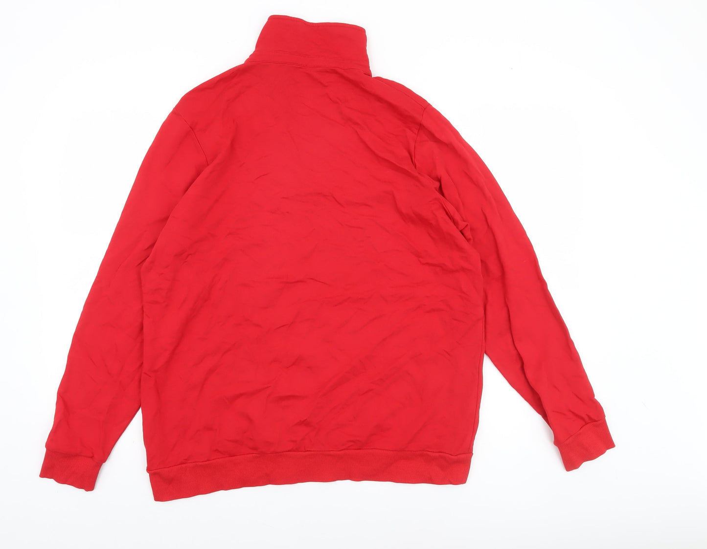Next Women Red Henley Sweatshirt UK 16 Cotton Modal Blend